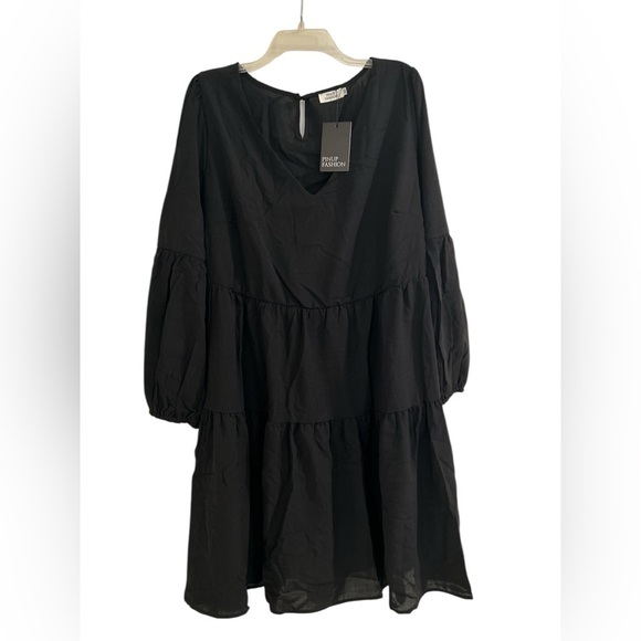 Plus Size Long Sleeve Fall Dress Black Size 20 - Picture 7 of 8